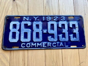 1923 New York Commercial License Plate