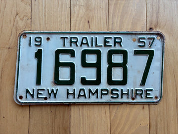 1957 New Hampshire Trailer License Plate