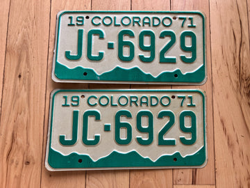 Pair of 1971 Colorado License Plates