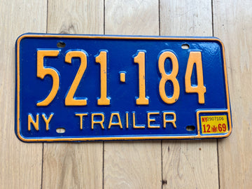1969 New York Trailer License Plate