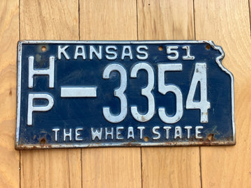 1951 Kansas License Plate