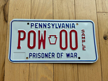 1982 to 2013 Pennsylvania Prisoner Of War Sample License Plate