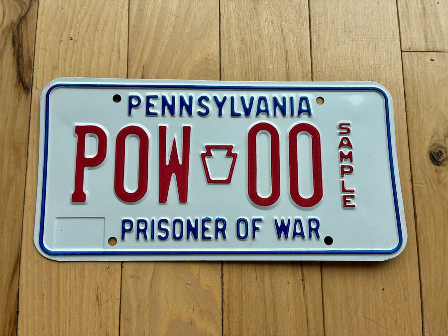 1982 to 2013 Pennsylvania Prisoner Of War Sample License Plate