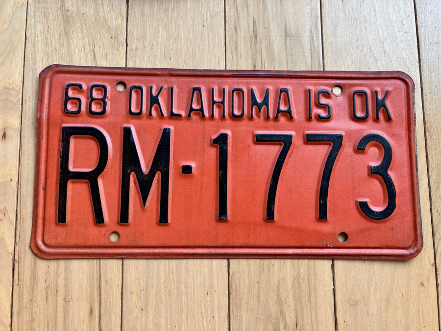 1968 Oklahoma License Plate