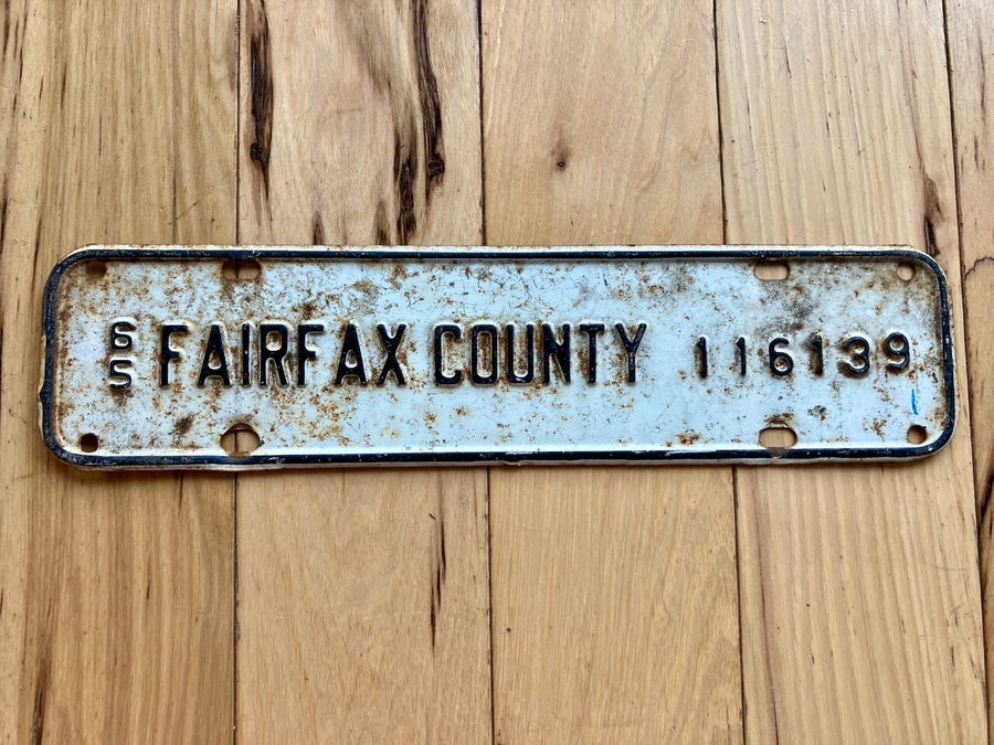 1965 Fairfax Virginia License Plate Topper