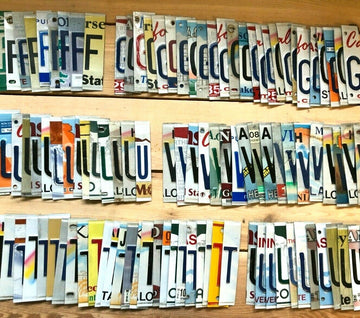 Bulk Worn & Faded License Plate Letters and Numbers. Each Order is 25 Pieces