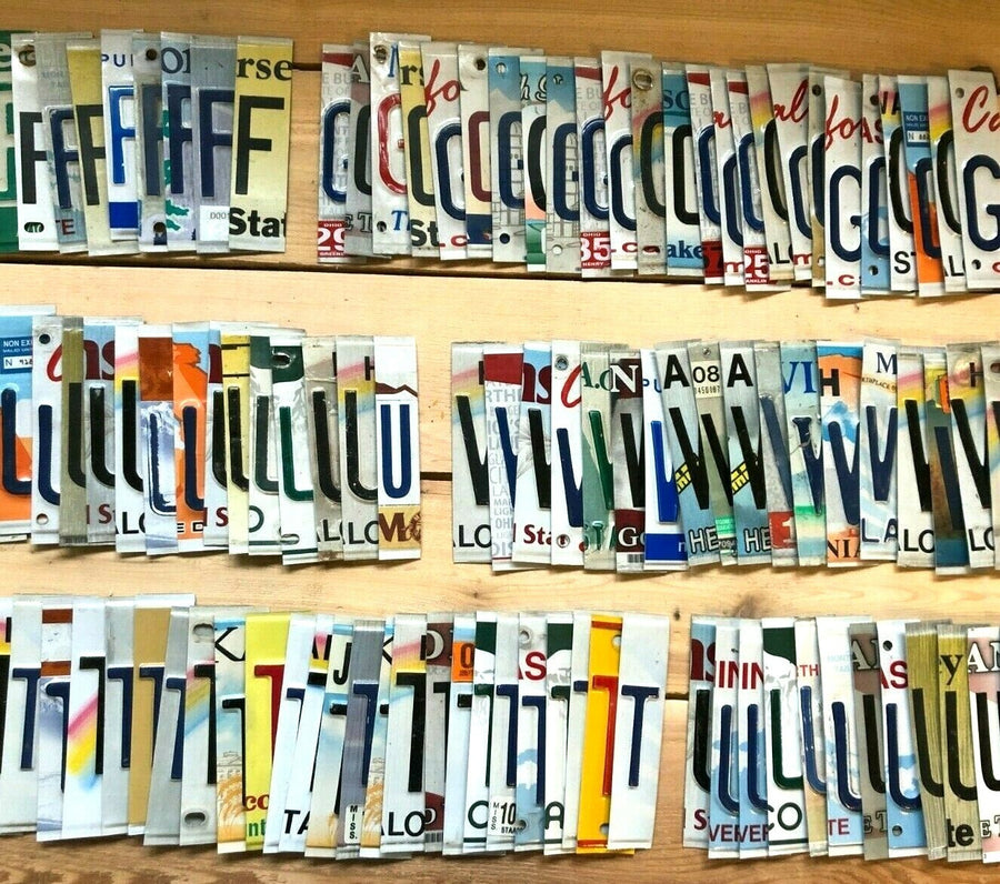Bulk Worn & Faded License Plate Letters and Numbers. Each Order is 25 Pieces