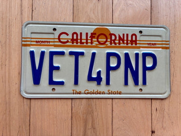 1983 Base California Vanity License Plate - VET4PNP