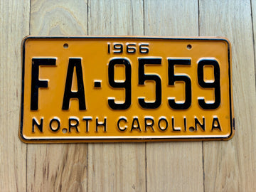 1966 North Carolina License Plate