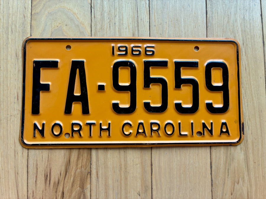 1966 North Carolina License Plate