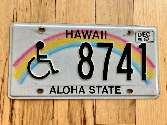 Hawaii Disabled License Plate - Good Condition