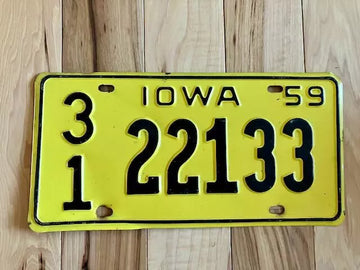 1959 Iowa License Plate