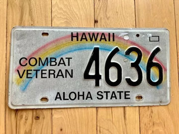 Hawaii Combat Veteran License Plate - Craft Condition