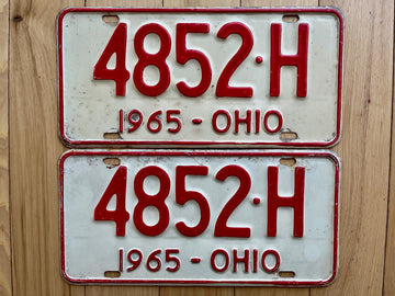 1965 Pair of Ohio License Plates