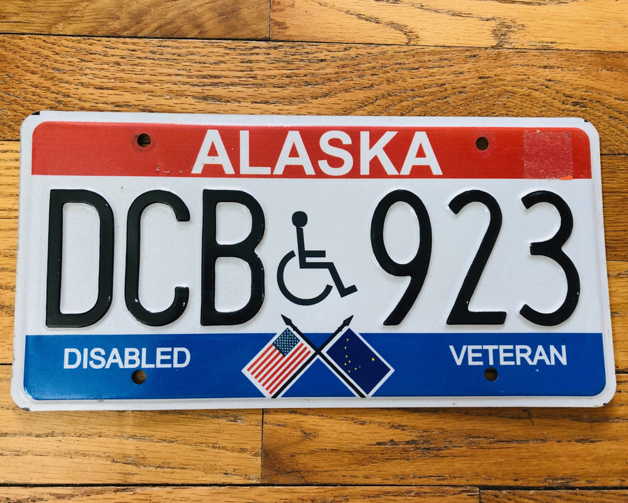 Alaska Embossed Disabled Veteran License Plate