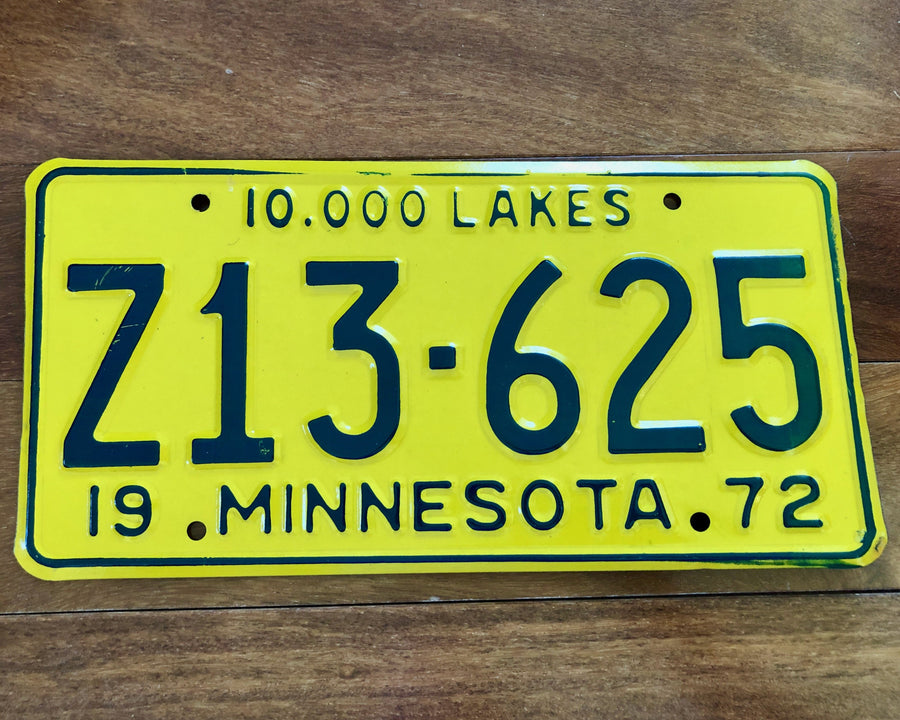 1972 Minnesota License Plate