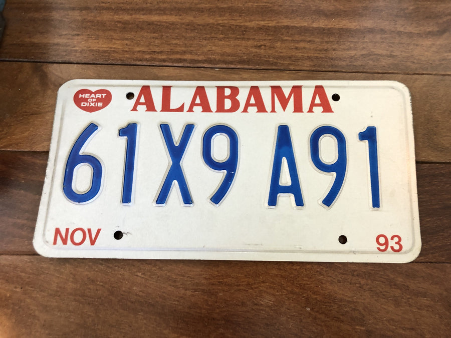 1993 Alabama License Plate
