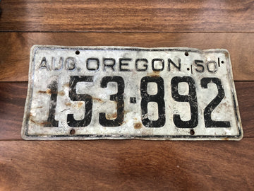 1950 Oregon License Plate