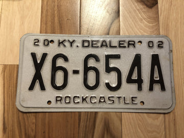 2002 Rockcastle County Kentucky Dealer License Plate