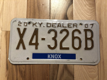2007 Knox County Kentucky Dealer License Plate