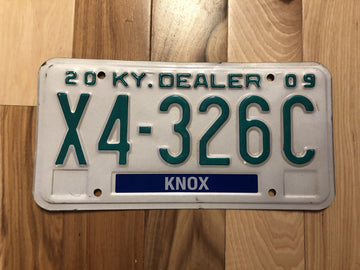 9 Knox County Kentucky Dealer License Plate