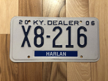 2006 Harlan County Kentucky Dealer License Plate