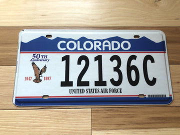 Colorado 50th Anniversary US Air Force License Plate