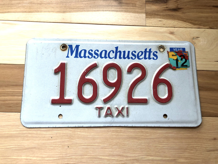 Massachusetts Taxi License Plate
