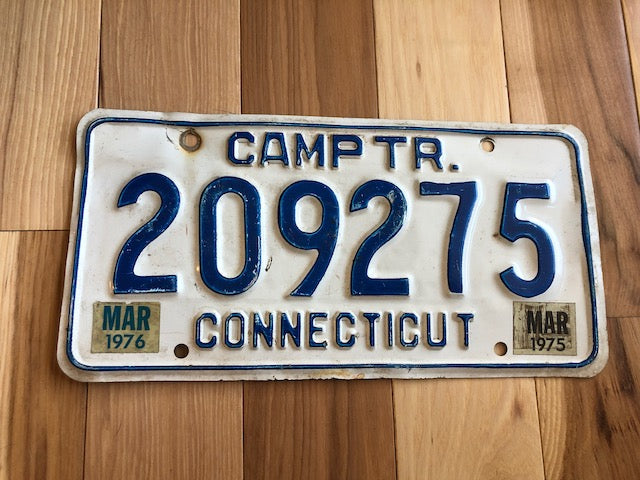 1975 Connecticut Camper Trailer License Plate