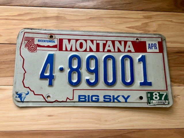 Montana Big Sky Bicentennial License Plate