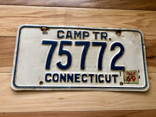 1969 Connecticut Camper Trailer License Plate
