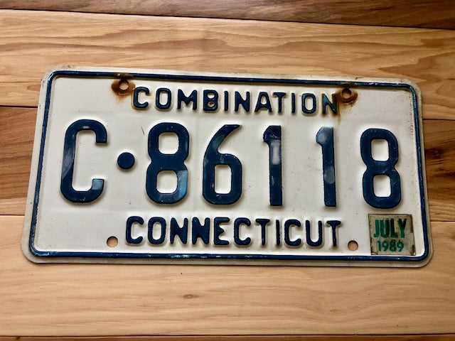 1989 Connecticut Combination License Plate