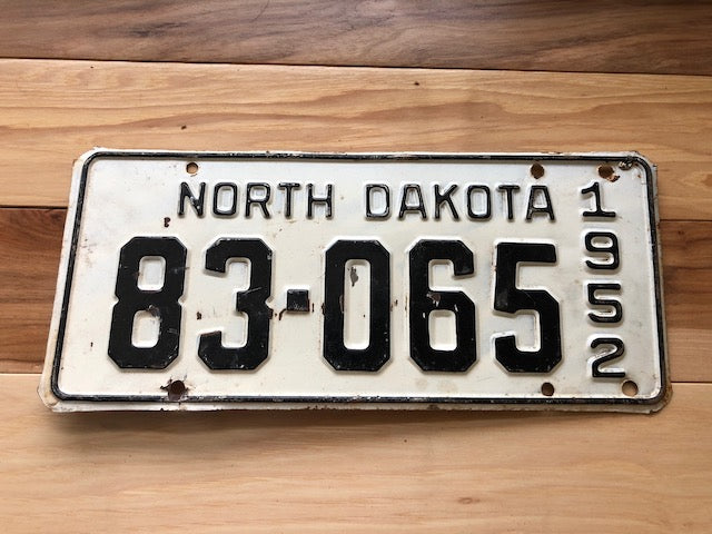 1952 North Dakota License Plate