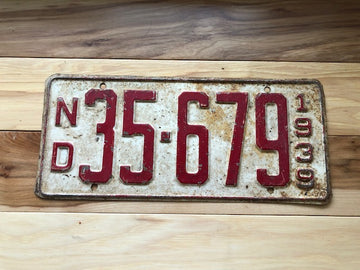 1939 North Dakota License Plate