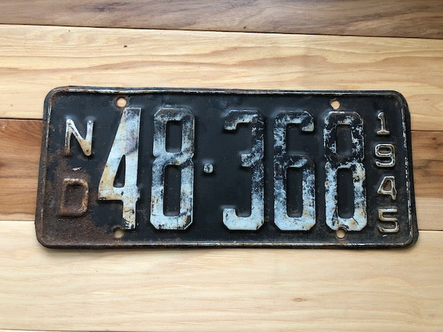 1945 North Dakota License Plate