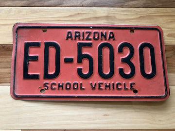 Arizona School Vehicle License Plate