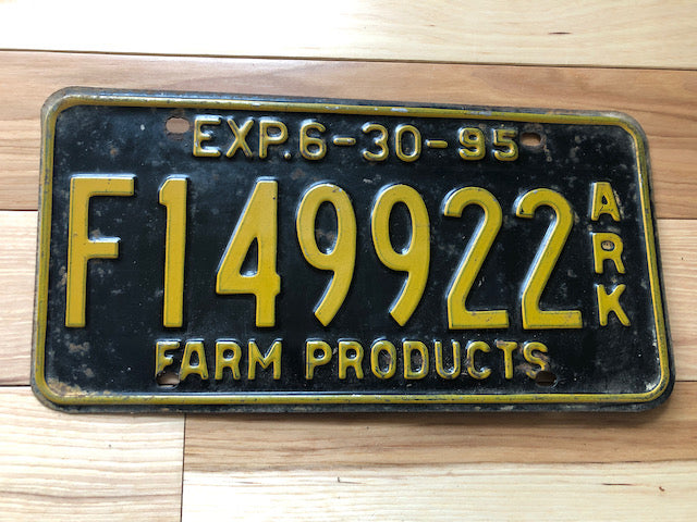 1995 Arkansas Farm Products License Plate