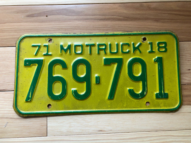 1971 Missouri Truck License Plate