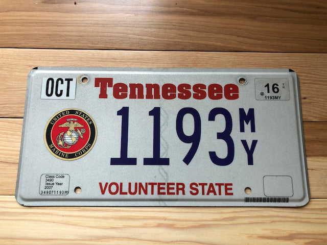Tennessee Marine Corps License Plate