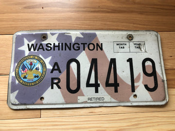 Washington State Army Retired License Plate