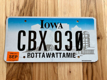 Iowa License Plate