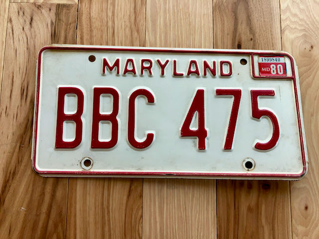 Maryland License Plate