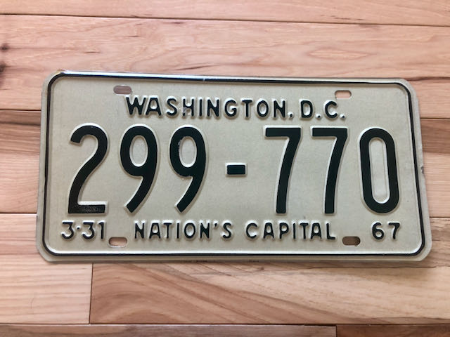 Washington DC License Plate