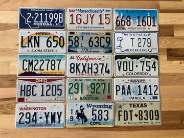 Gift Set of 15 License Plates in Good Condition