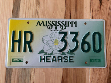 Mississippi Hearse License Plate