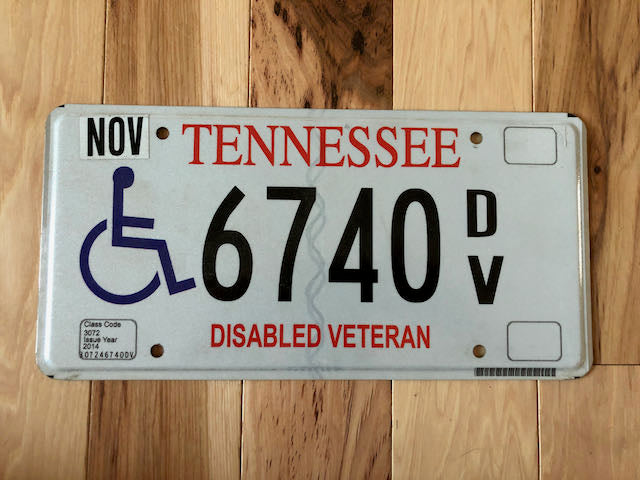 Tennessee Disabled Veteran License Plate