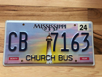 Mississippi Church Bus License Plate