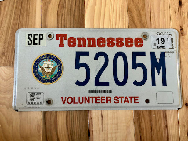 Tennessee US Navy License Plate