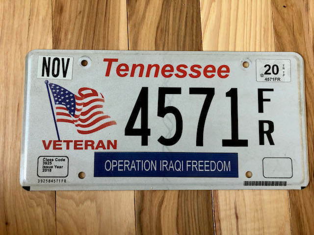 Tennessee Operation Iraqi Freedom License Plate