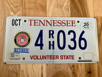 Tennessee Retired Marine Corp Veteran License Plate